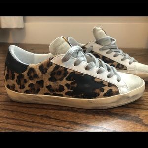 Brand new Golden goose superstar leopard calf hair